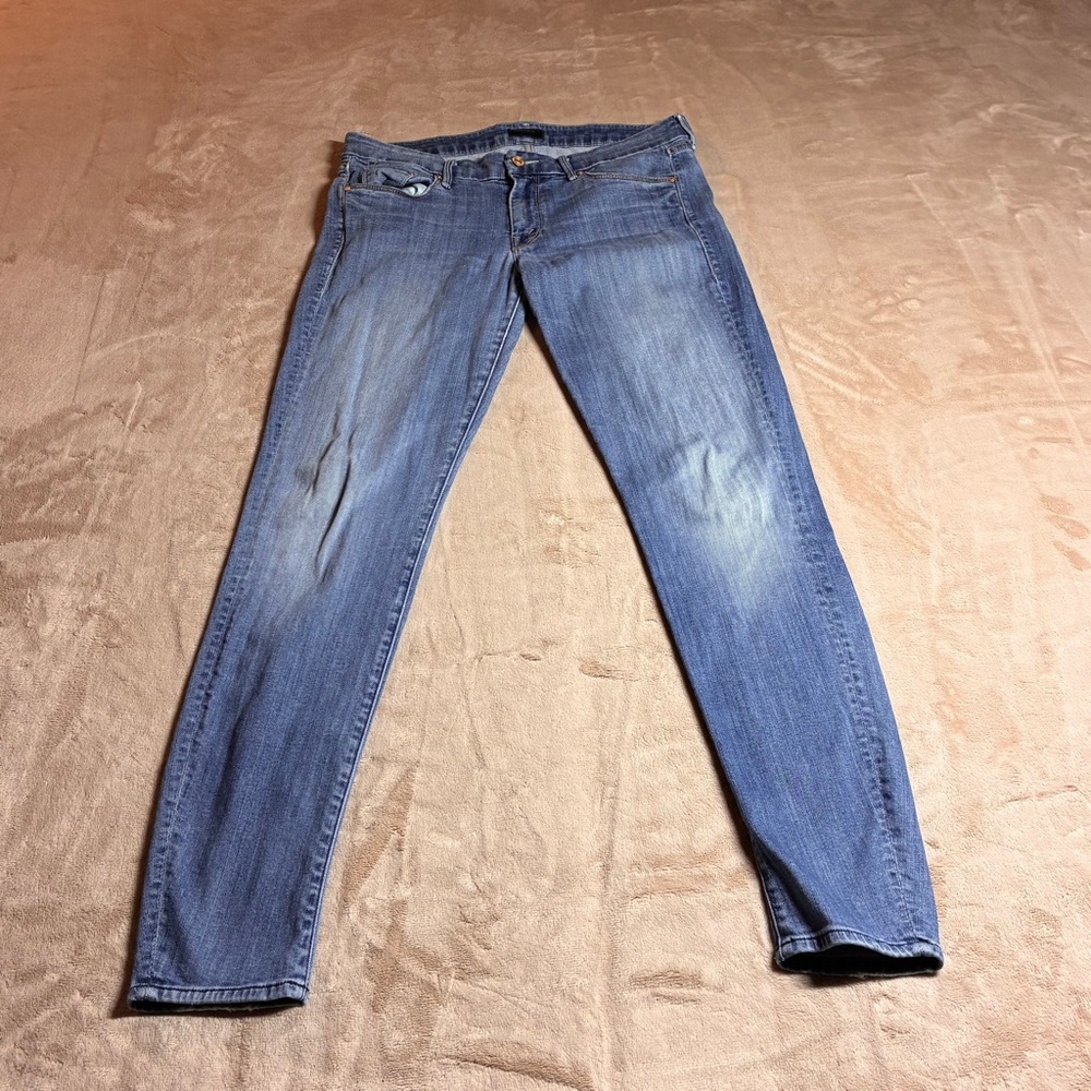 MOTHER Skinny Jeans in Medium Blue Wash